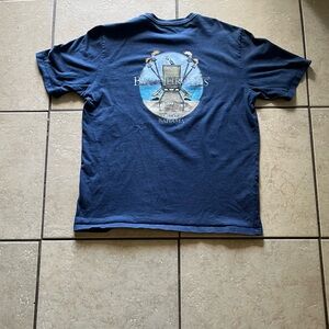 Tommy Bahama Bay Of Thrones Graphic T-shirt Men Size L Blue Short Sleeve